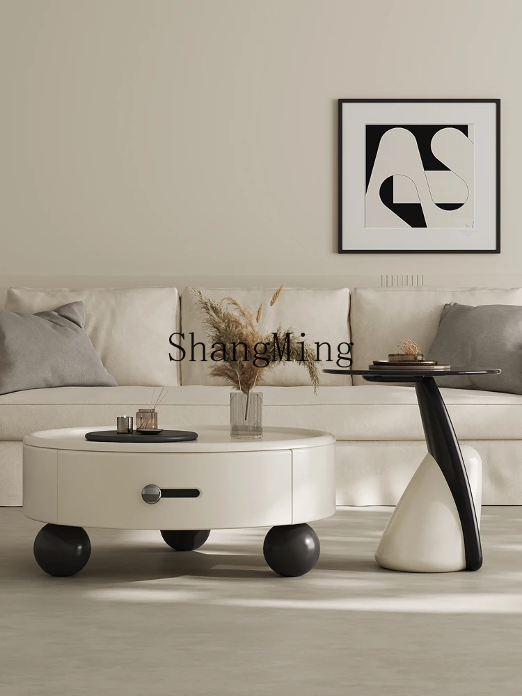 

TMJ Pangding solid wood coffee table living room household small apartment light luxury high-end minimalist coffee table