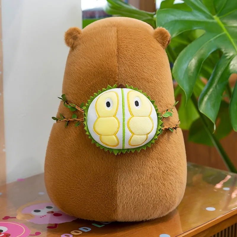 Kawaii Capybara Backpack Durian Plush Toy Fruit Cavy Stuffed Doll Pillow Cute Plushie Kids Birthday Gift for Children Soft Toy