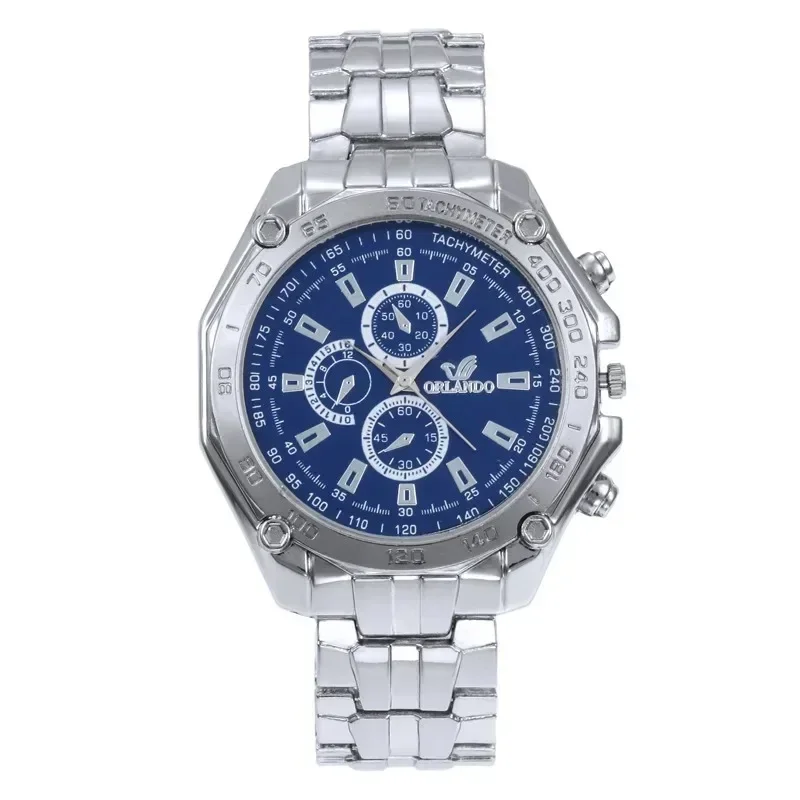 Relojes para hombre, reloj de pulsera de acero inoxidable plateado y dorado de cuarzo, reloj masculino, vestido clásico, piloto de negocios, reloj automático de lujo