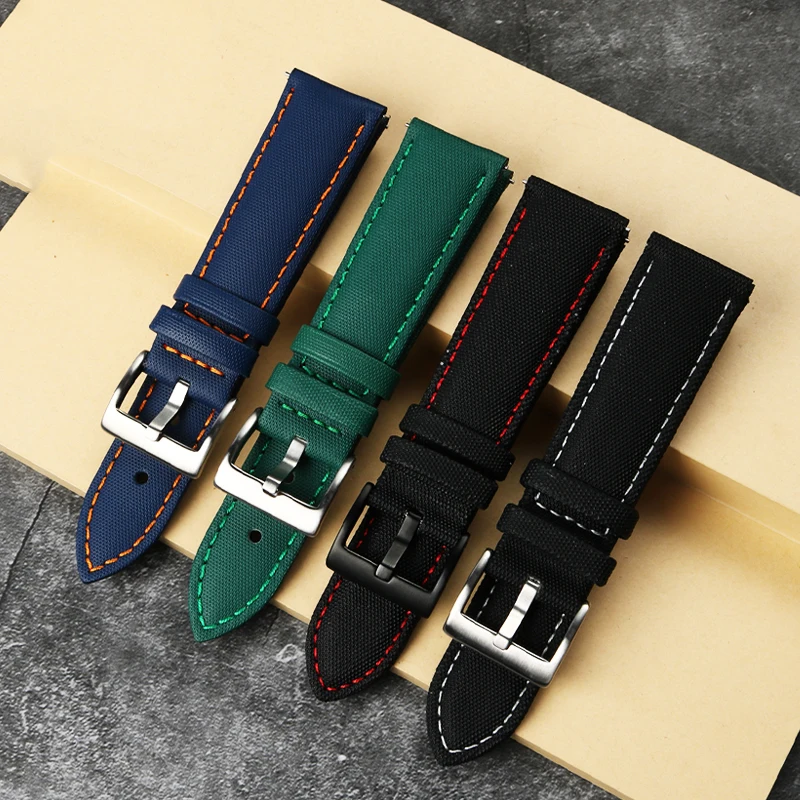 20mm 22mm 24mm Nylon Leather Watchband For TAG Heuer F1 Racing Car for Citizen for TIMEX Men and Women Canvas Fabric Watch Strap