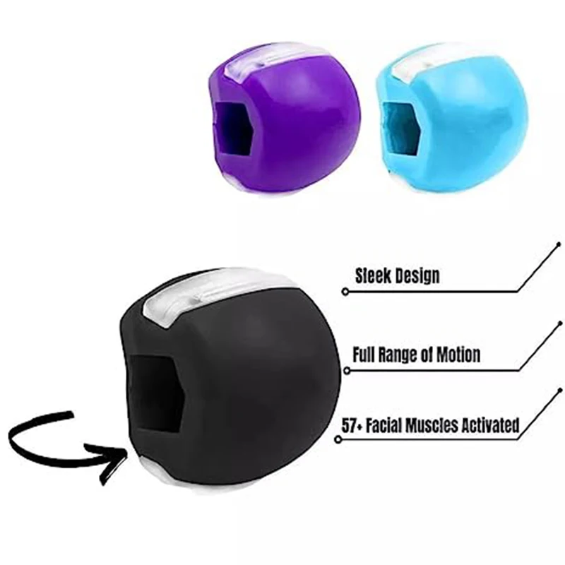 Silica Gel Jaw Exercise Facial Muscle Trainer Reduce Double Chin Relax Ball Gym Fitness Training Jawline Simulator