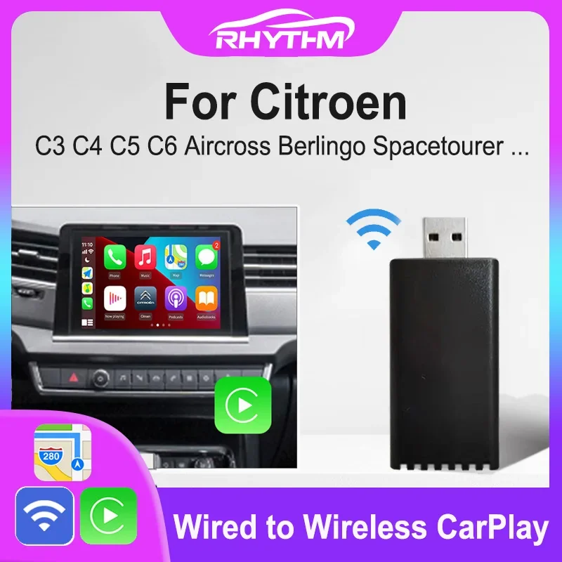 

Беспроводной адаптер CarPlay для Citroen C3 C4 C5 C6 Aircross Berlingo Multispace Jumper Jumpy Spacetourer Berlingo Map Music