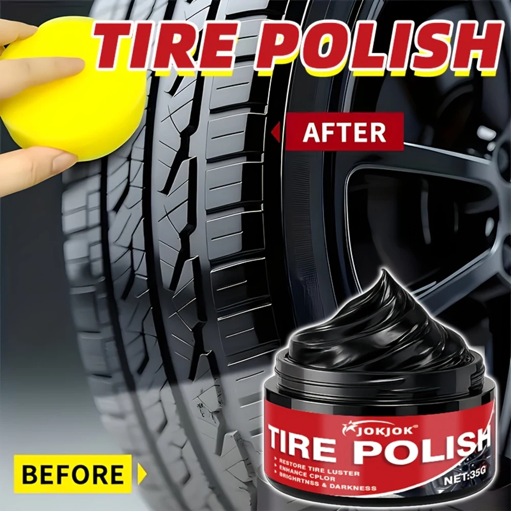 شمع واقي لامع للإطارات - يعزز اللمعان والمتانة ويقاوم التشققات والبهتان، مناسب للجميع والإطارات، وبلاستيك السيارة #1