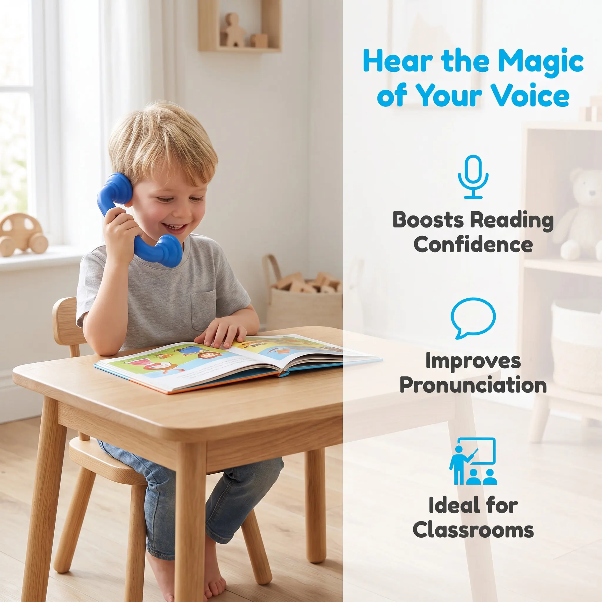 8Pcs Colorful Plastic Whisper Phones for Toddlers Kids Early Learning Hearing Development Hand Eye Coordination Reading Practice