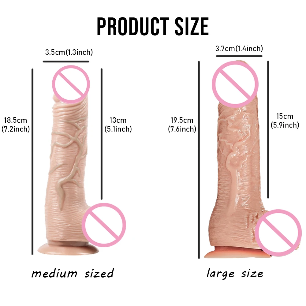 Suction Cup Dildo For Women Wireless Full Size Realistic Rubber Penis Toys For Women Gay Lesbian Sexual Couples Toys For Adults