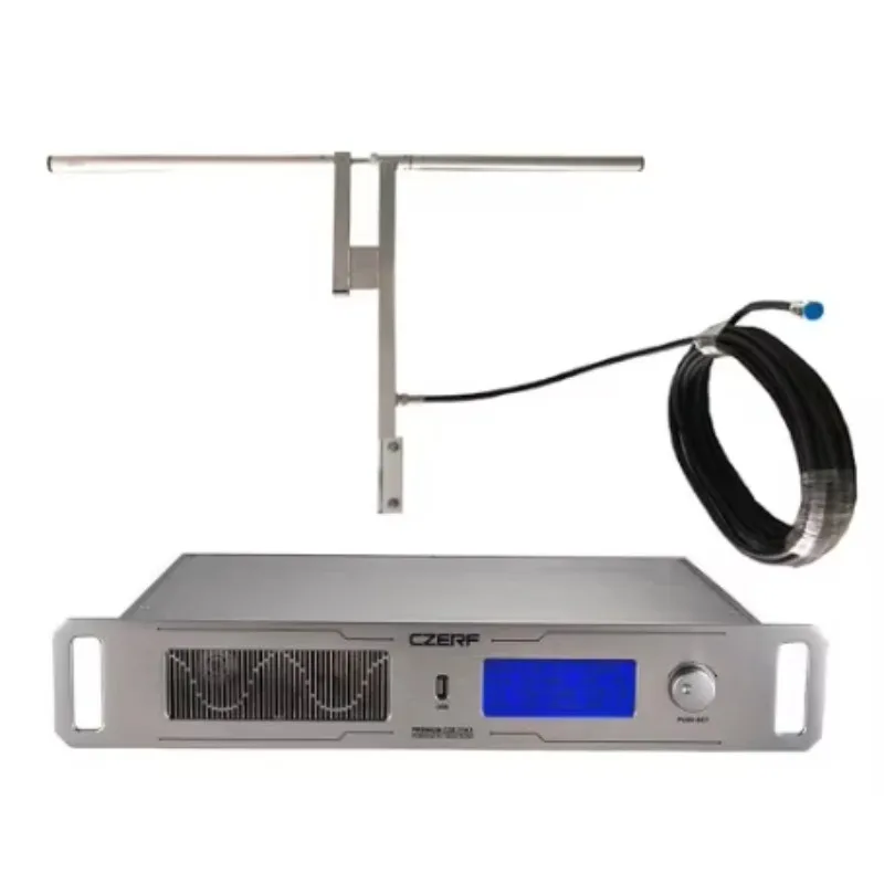 GOOD CZERF 600W Wireless Professional FM Transmitter USB Input 87-108MHz Frequency Range Silver Aluminum Amplifier XLR Connector