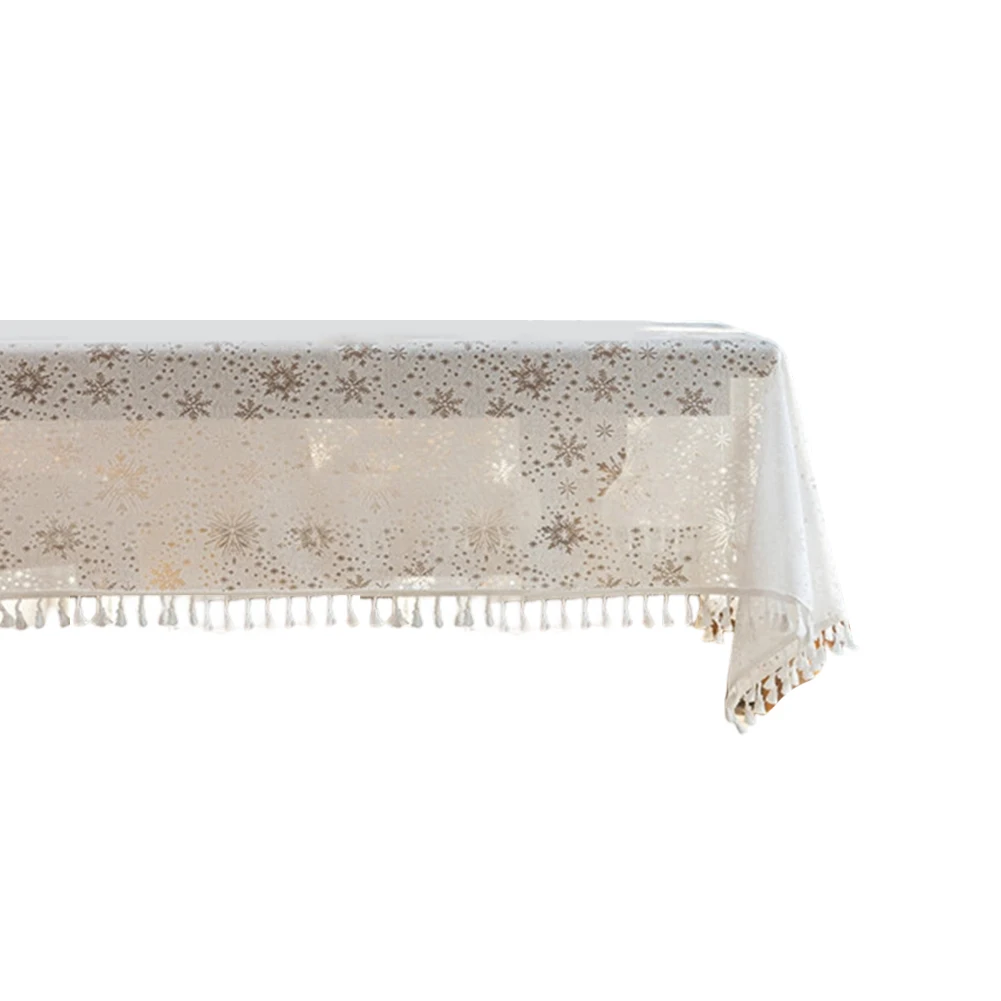 Dining Room Decor Cotton Linen Tablecloth Elegant Dining Tablecloth Ample Coverage Easy To Clean Hassle-Free Maintenance