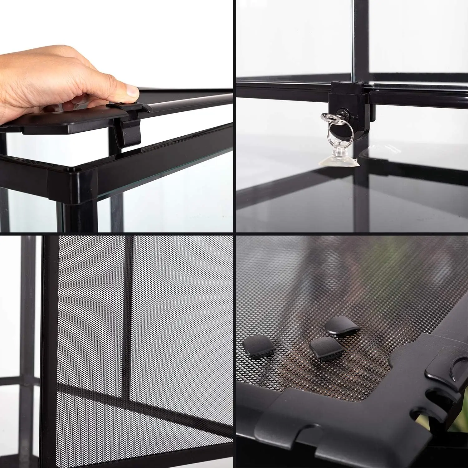 24" x 18" x 36" Reptile Tall Glass Terrarium Rainforest Habitat Double Hinge Door with Screen Ventilation image 6