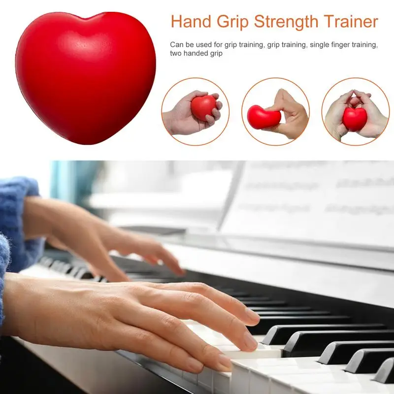 Heart Stress Balls Finger Grip Exerciser Hand Grip Exerciser Heart Finger Massage Ball For Hand Strengthener Grip Training