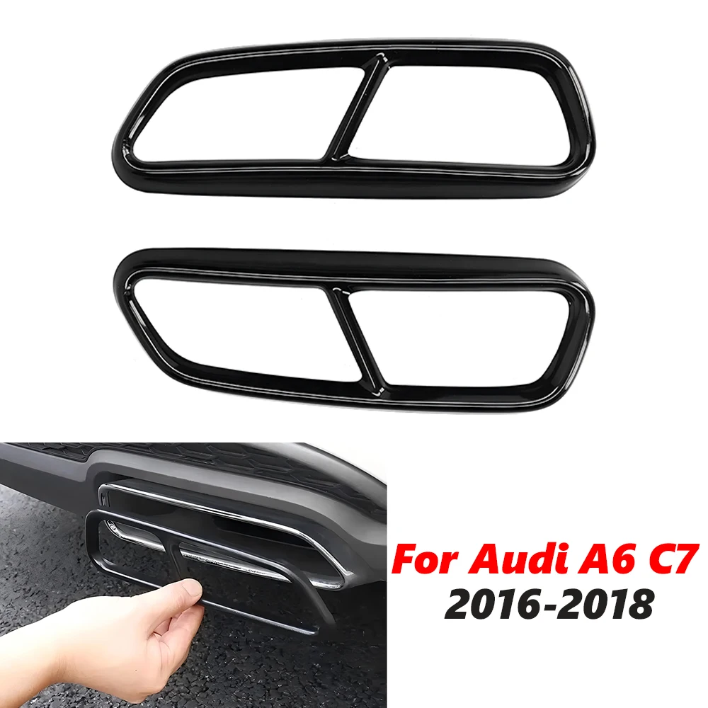 

Замена наконечника выхлопной системы автомобиля из нержавеющей стали для Audi A6 C7 2016-2018 глянцевый черный