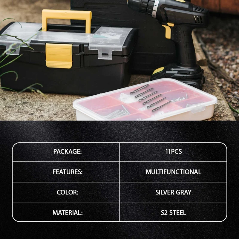 11 peças 75mm pontas de chave de fenda magnéticas de aço s2 cabeça torx hexagonal t6/t7/t8/t9/t10/t15/t20/t25/t27/t30/t40