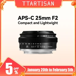 TTArtisan 25mm F2 Camera Lens voor Sony E Mount a6400 Fujifilm XA XT4 XT30 Canon M50 R7 R10 Panasonic Olympus M43 Nikon Z30 Z50