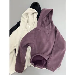 Winter Coat for Women Super Thick Lambswool Hooded Sweatshirt Warm Loose Jackets Hoodies Fashion New Fur Lined Coat