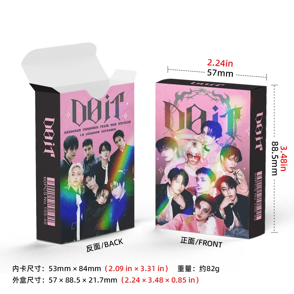 60 laser cards STRAYKIDS new album fan support small card DO IT scratch resistant flash card double-sided LOMO card