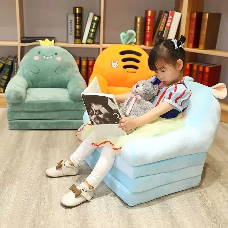 Big Sofas Children Sofa Cute Cartoon Lazy Folding Kids Chair Bed Girl Princess Baby Toddler Dual-purpose Child Seat All Couch