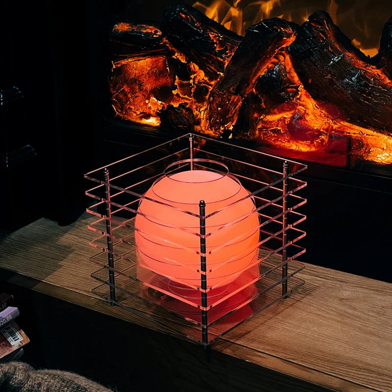 مصباح مكتبي فني من الأكريليك RGB قابل لإعادة الشحن مع تصميم عصري للمكتب، ديكور غرفة المعيشة