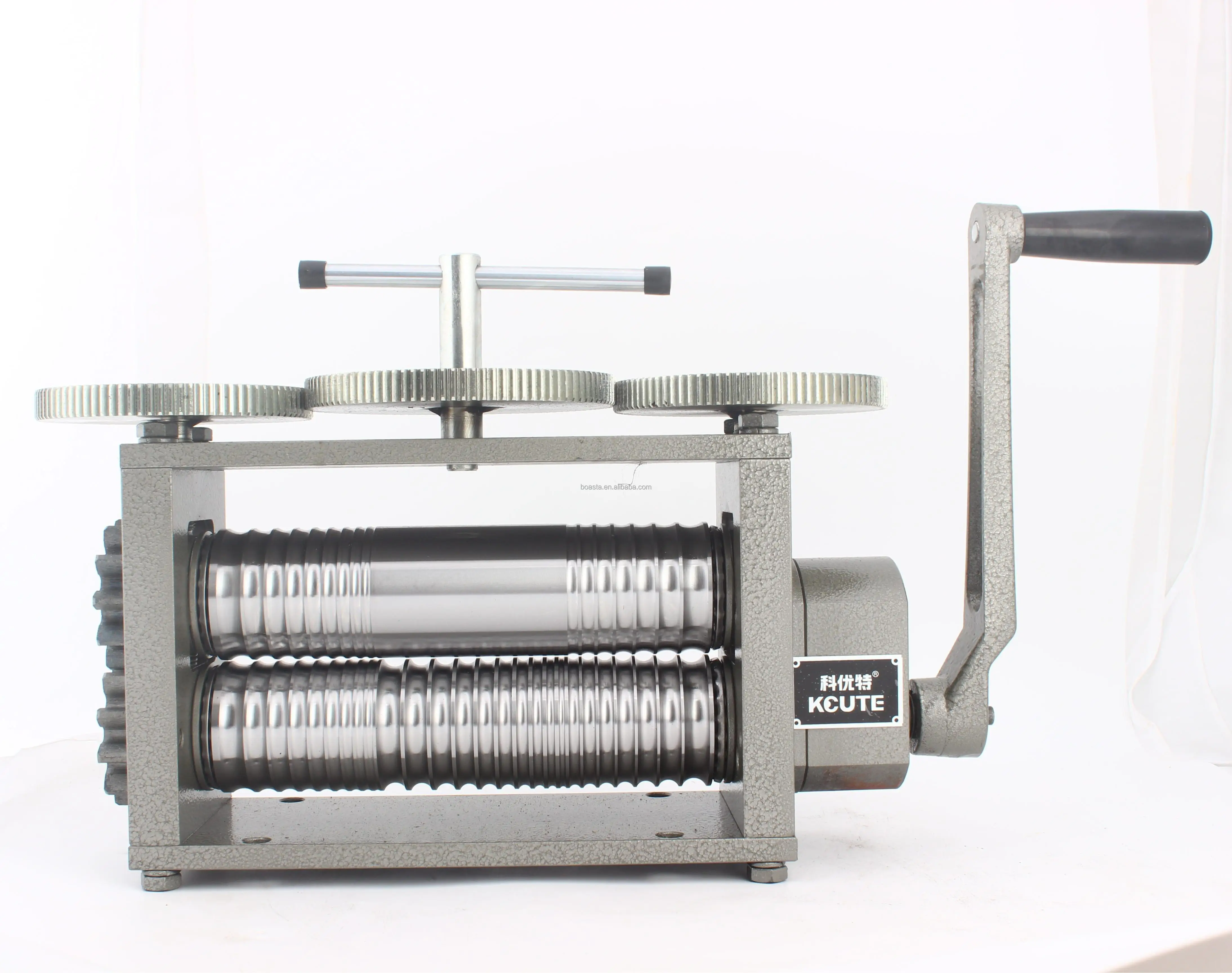 

Labor Saving Manual Jewelry Rolling Mill Loach Back Shape Roller 120mm Width 250mm Length 406 Steel Plated Gears No Paint Peel