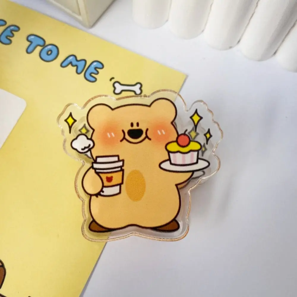 Cancelleria Fun Cartoon Bear cartella a doppia faccia acrilico Cute Pp Note Clip ispessimento multifunzione Hand Account Folder Student