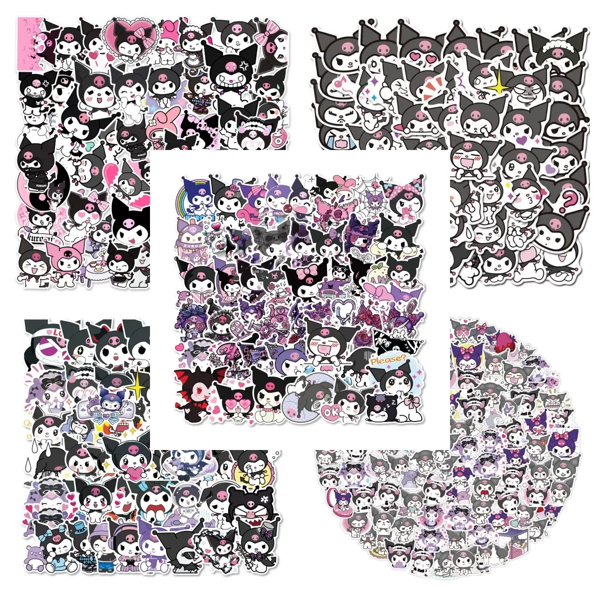 

50/100/200/320Pcs Non-repeating Cartoon Anime Kuromi Kids Waterproof DIY Graffiti Stickers