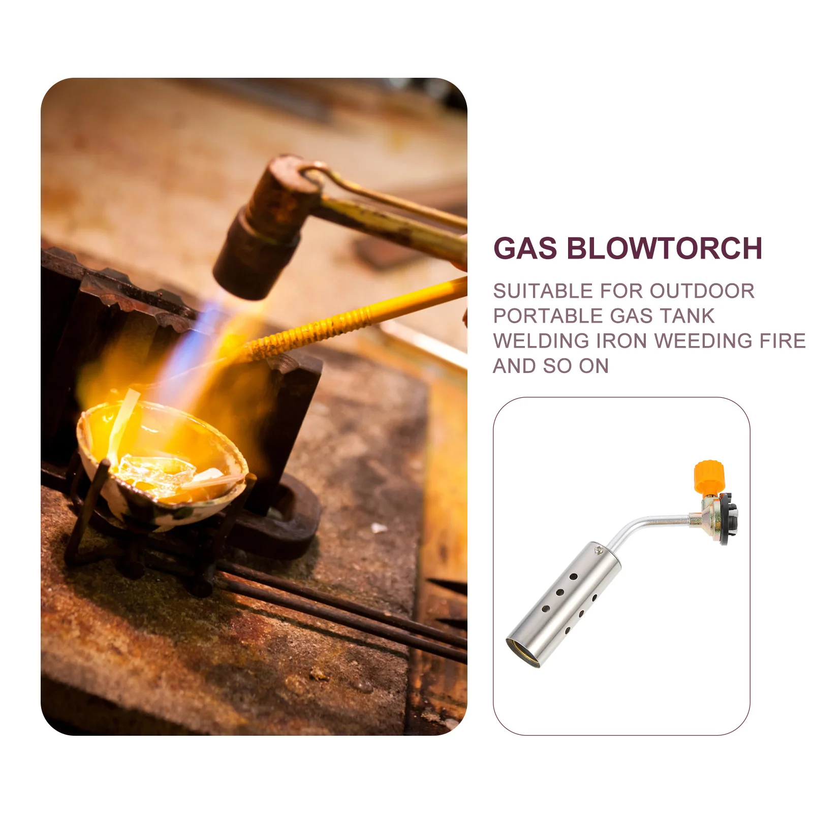 1 قطعة البروبان الشعلة الموقد في الهواء الطلق حديقة أداة شعلة لحام رئيس المحمولة المعادن لهب جهاز إزالة الأعشاب الضارة إطالة مقبض الأنبوب #2