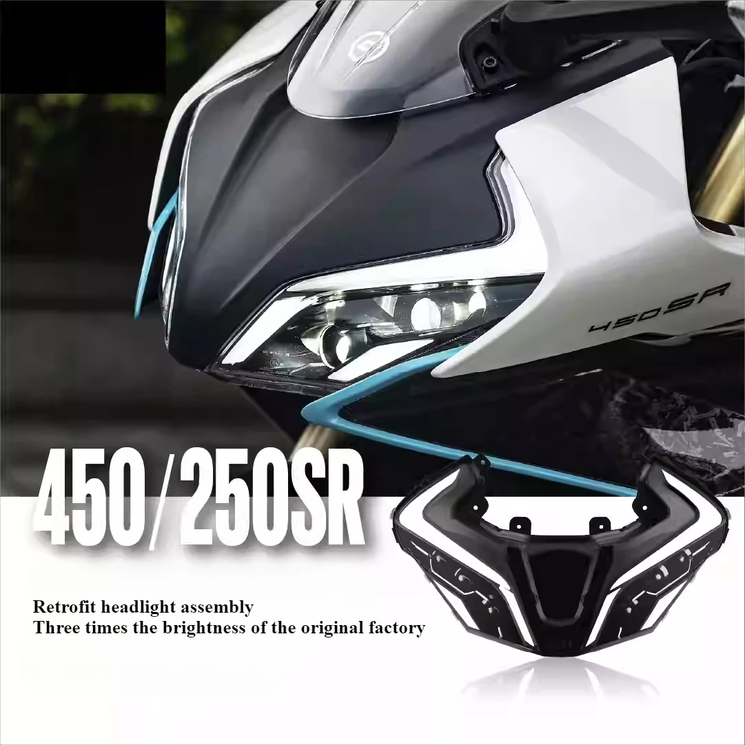 For CFMOTO 250SR/450SR motorcycle headlight assembly modification flow steering LED lens headlight decoration accessories