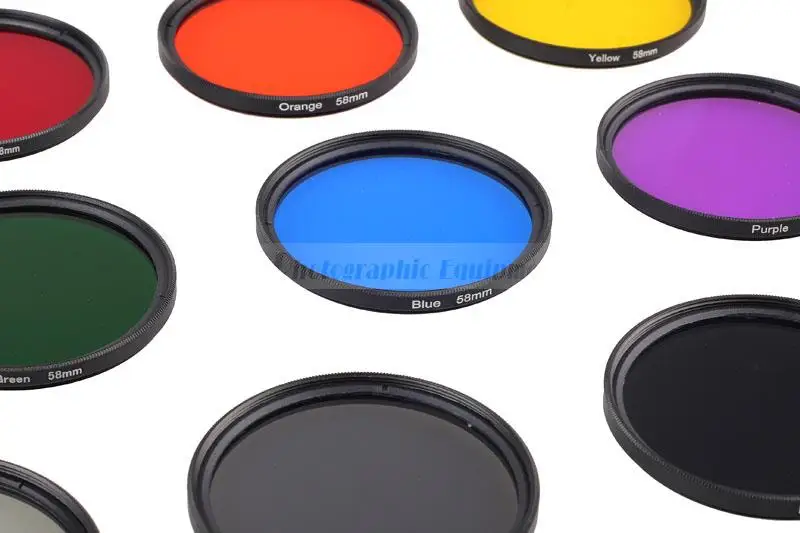 Camera Lens Color Filter 40.5 43 46 49 52 55 58 62 67 72 77 82mm Red Orange Yellow Green Blue Purple ND2 4 8 16