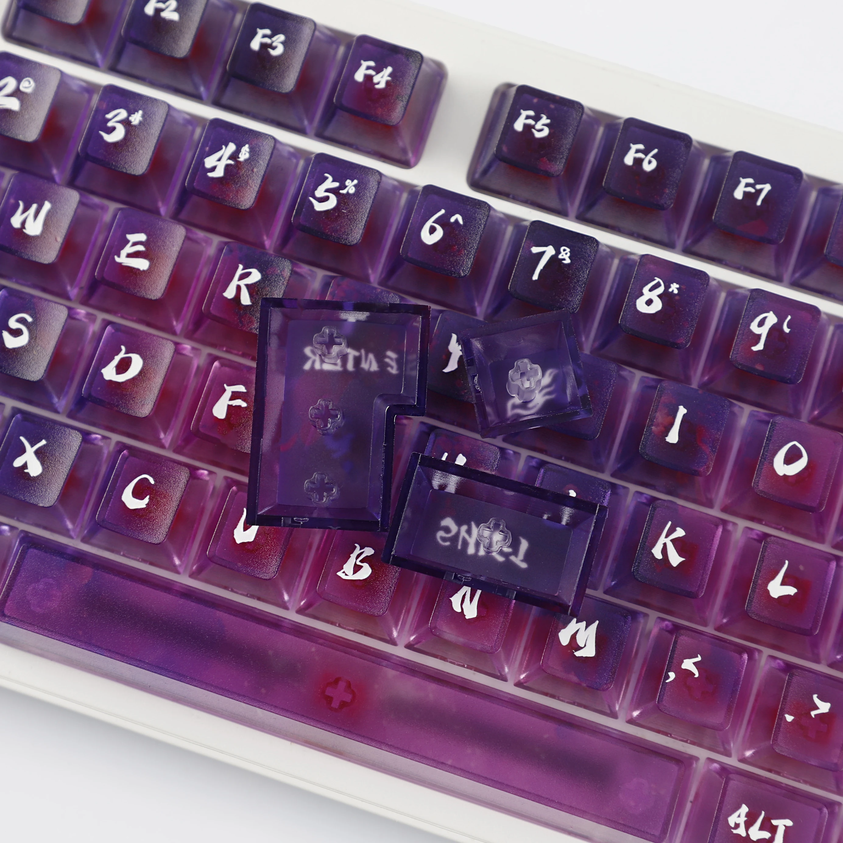 YMDK 119 مفاتيح ستار ماتي PC تألق من خلال أغطية مفاتيح ملف تعريف الكرز للوحة المفاتيح الميكانيكية 61/64/68/84/87/98/104/108 MX #3