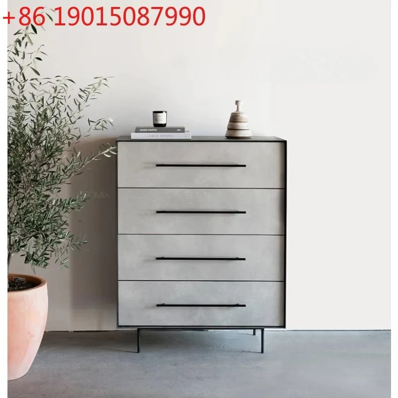 Italian minimalist four-chest cabinet Modern minimalist light luxury chest of drawers Bedroom wabi locker