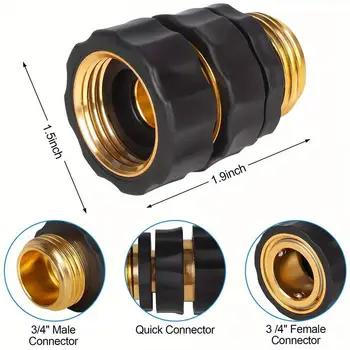 3/4吋花園軟管快速連接套件:包含母接頭和公接頭,方便連接水管 10 最佳銷售 水暖配件 - №1