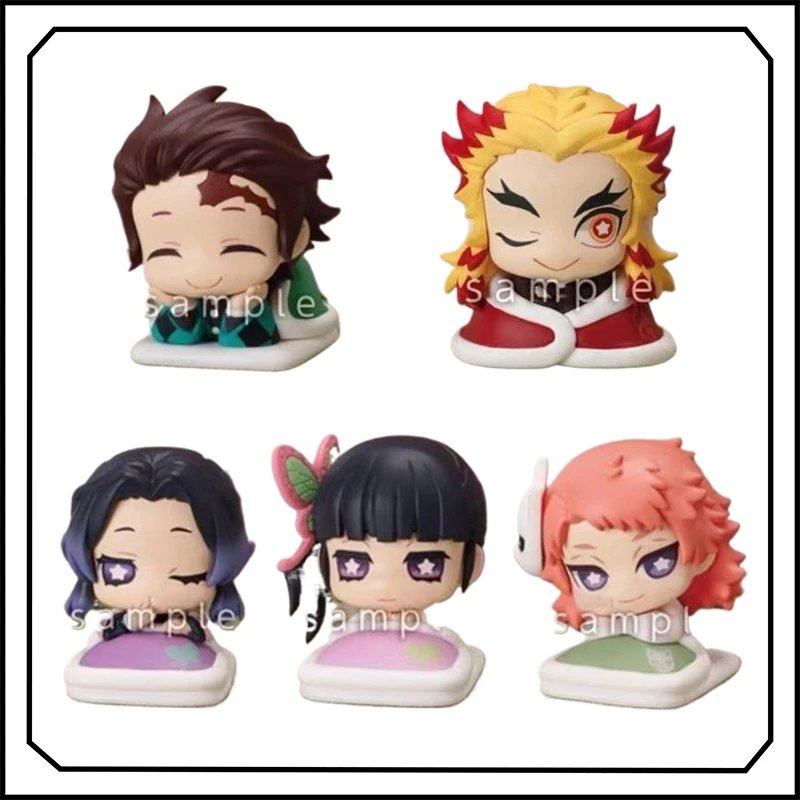 

Demon Slayer: Kimetsu No Yaiba Gashapon Rengoku Kyoujurou Kochou Shinobu Anime Figures Sleep Modeling Desktop Action Figure