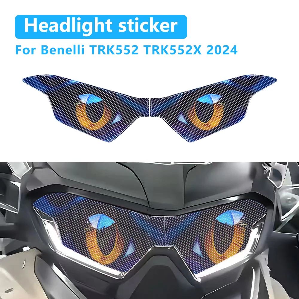 

For Benelli TRK552 TRK552X TRK 552 552X 2024 Headlight Guard Stickers Motorcycle Accessories Head Light Decals