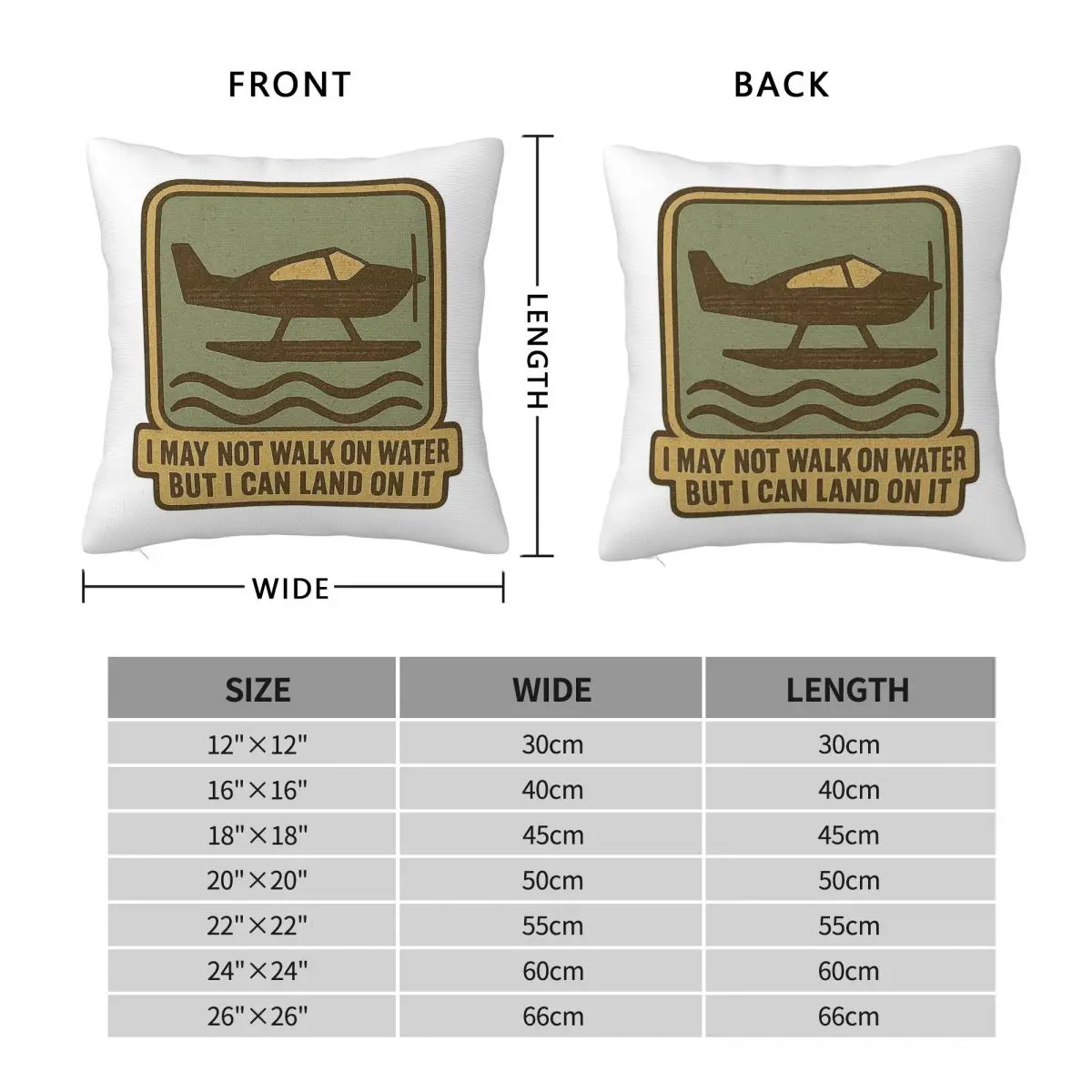 Land On Water Seaplane Pilot Square Pillowcase Polyester Linen Velvet Pattern Zip Decorative Car Cushion Cover 18