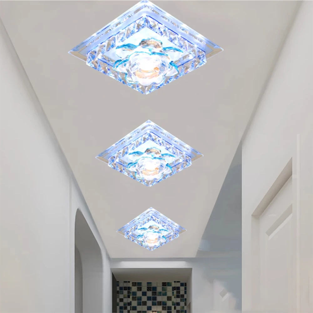 

LED Ceiling Light 12W Modern LED Flush Mount Ceiling Light Fixtures Blue Square for Hallway Kitchen Corridor Closet Laundry