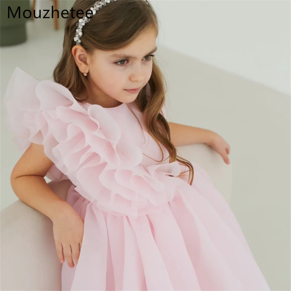 

Booma A-Line Pink O-Neck Pleat Flowers Girl Dresses Wedding Party Dress for Kids Flowers Girls Prom Gowns Customized 2026