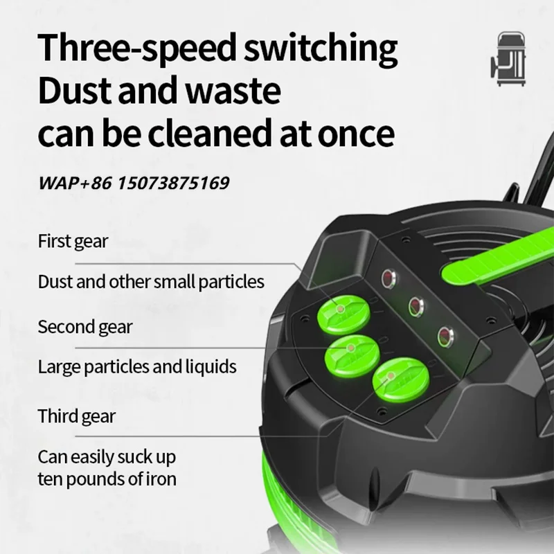 Professional Vacuum Cleaner, High-power 5400W 80L/100L Dry Wet Blow Three Purpose Industrial Intelligent Vacuum Cleaner