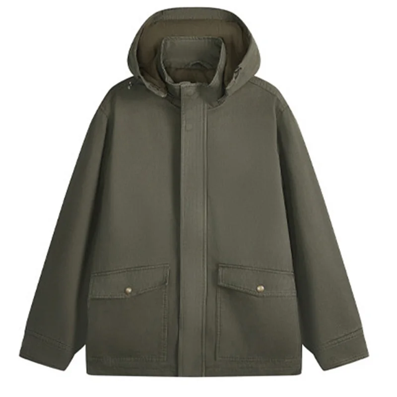 

Американский Sle, тяжелый хлопковый тройник, мужская повседневная ретро уличная куртка с капюшоном Irt, хлопковая рабочая одежда, осень-зима