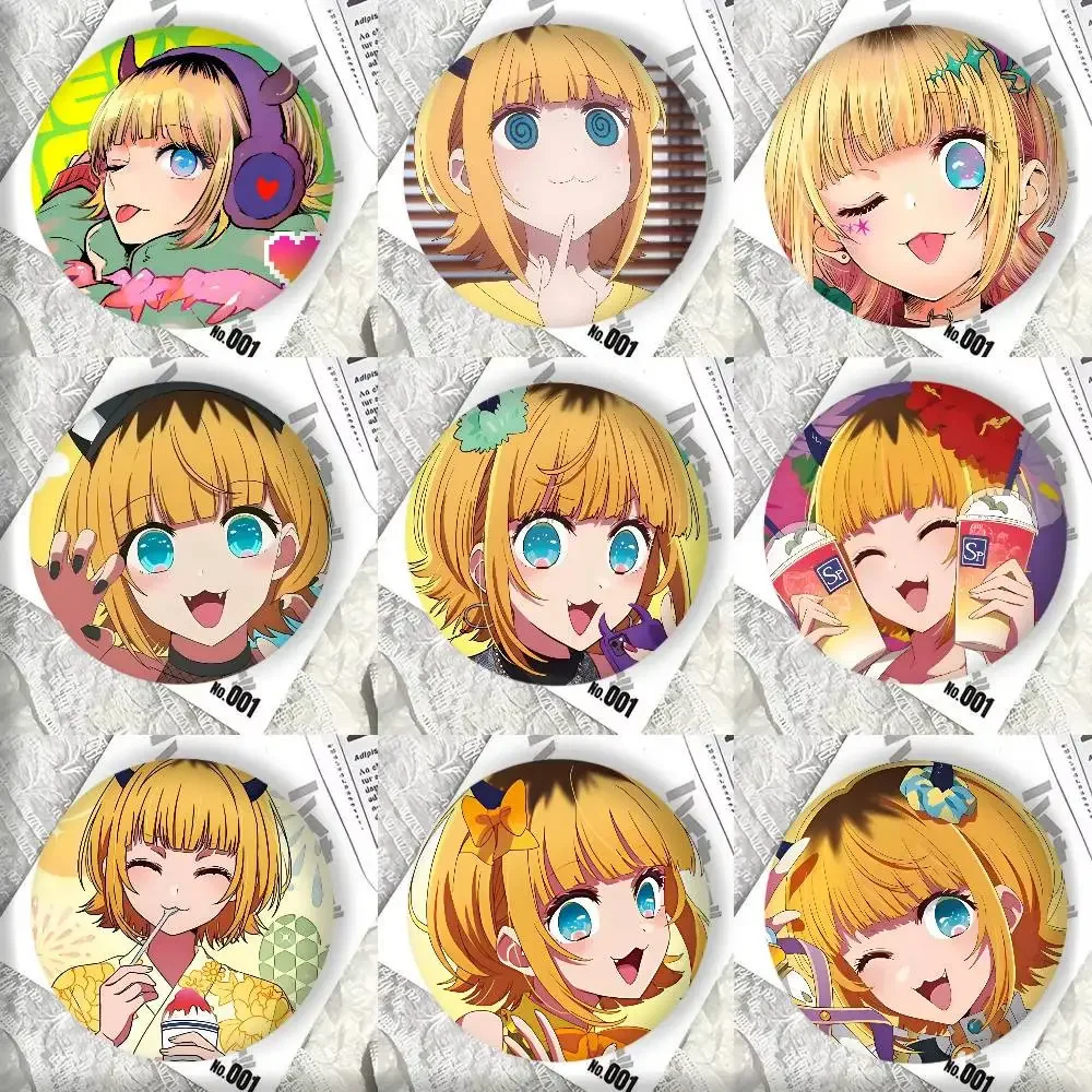 Pin redondo de anime O-Oshi no Ko MEM-cho de chica linda, para cosplay, decoración de bolsos, regalo para fans y amigos, broche coleccionable