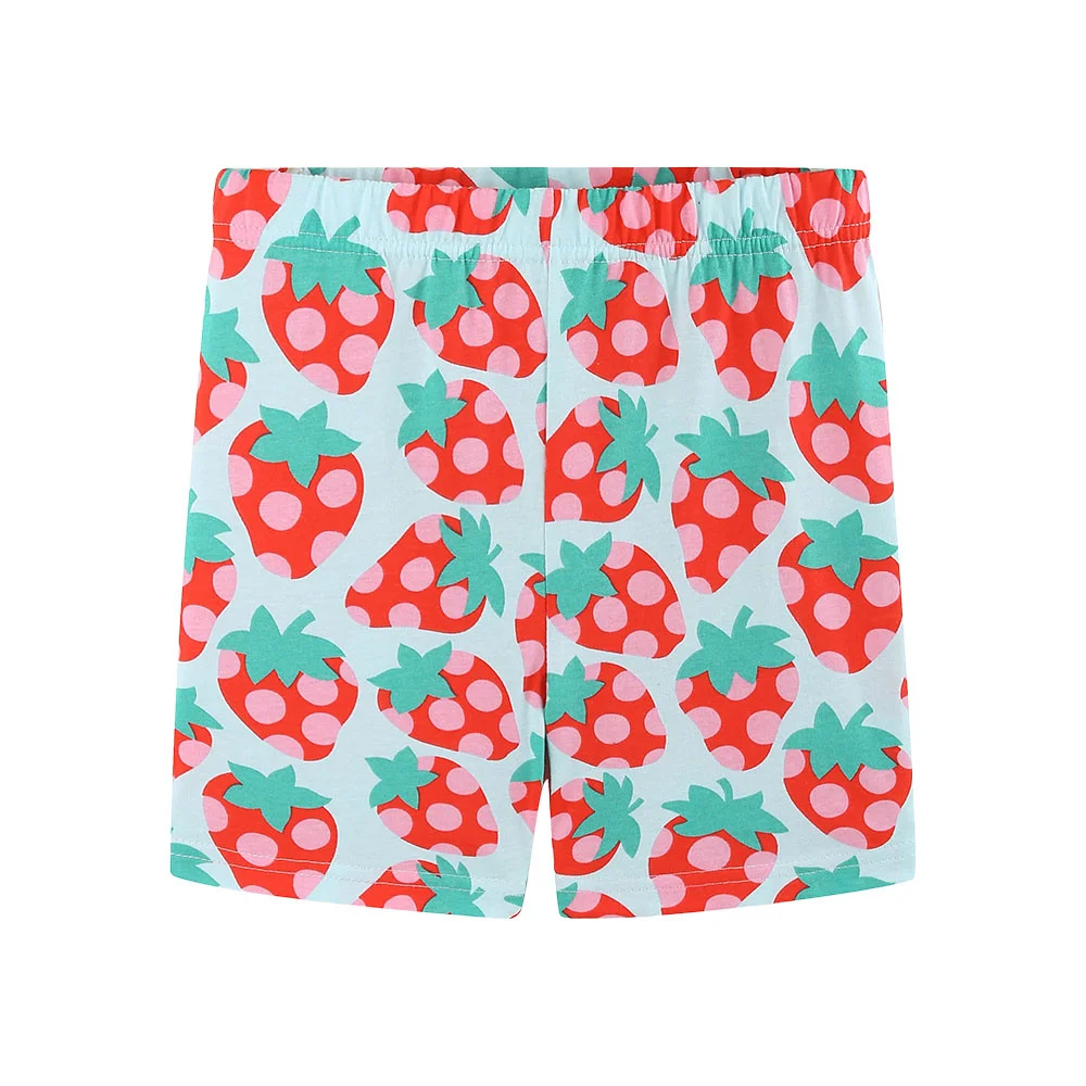 

New Fashion Hot Selling Strawberry Kids Girls Toddler Short Pants Fashion Kids Clothes Lovely Kids Girls Pants