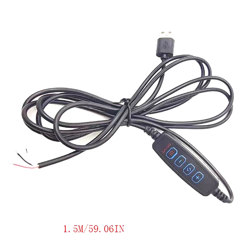 1pc 1.5M USB 5V LED Tri-color Dimming Color Switch Cable Dimmer 4-Key Controller 2CH For Low Voltage LED CCT Bicolor Light