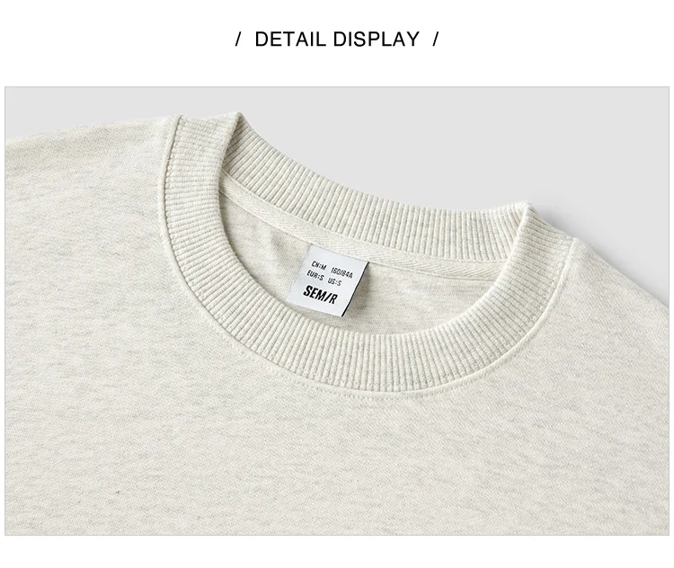 Semir Oversize Hoodie Women Spring Embroidered Split Basic Layer Trendy Pullover Casual Loose Comfortable Stylish Top
