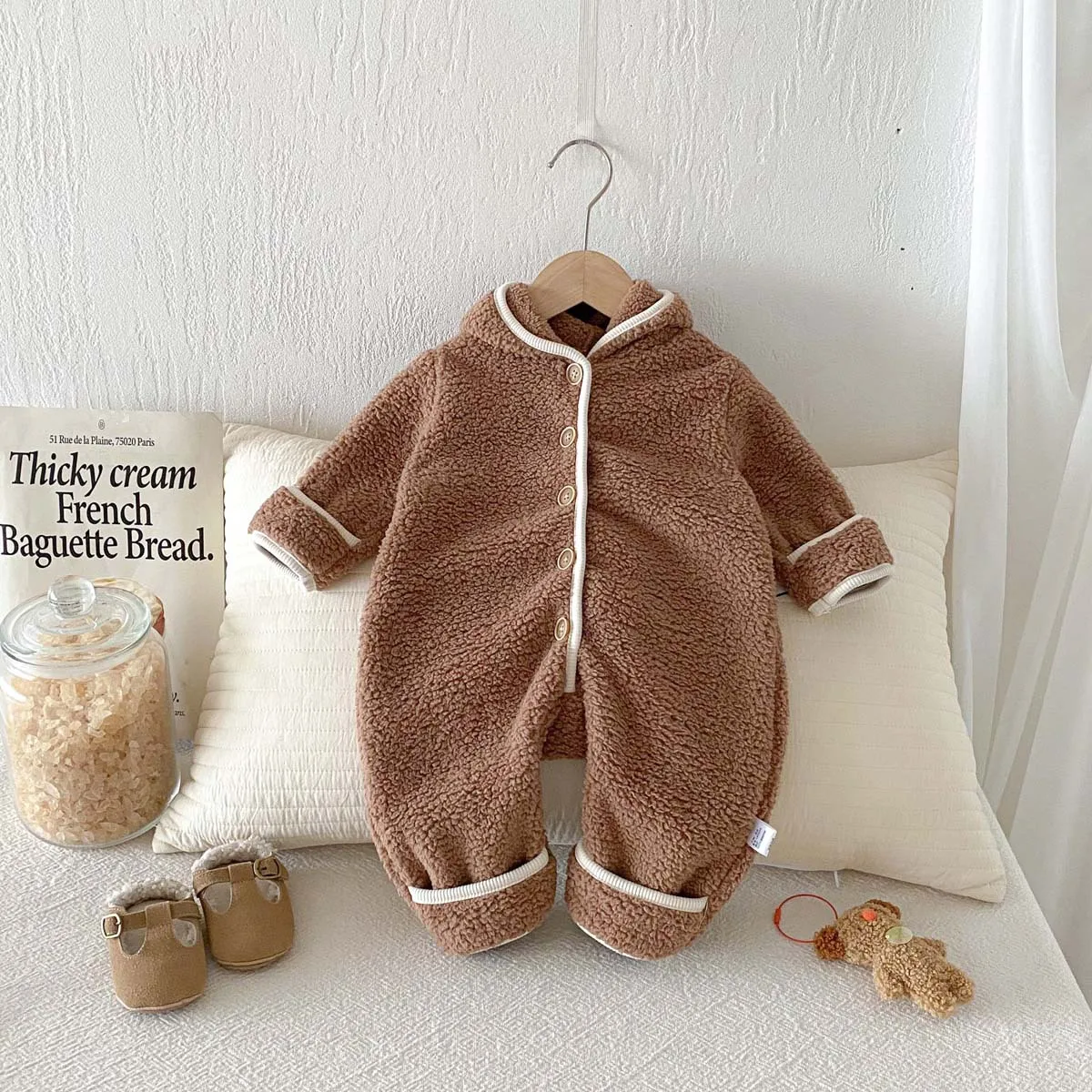 

New Baby Autumn Winter Dinosaur Onesie Korean Style Baby Plush Romper Double-sided Plush Climbing Suit