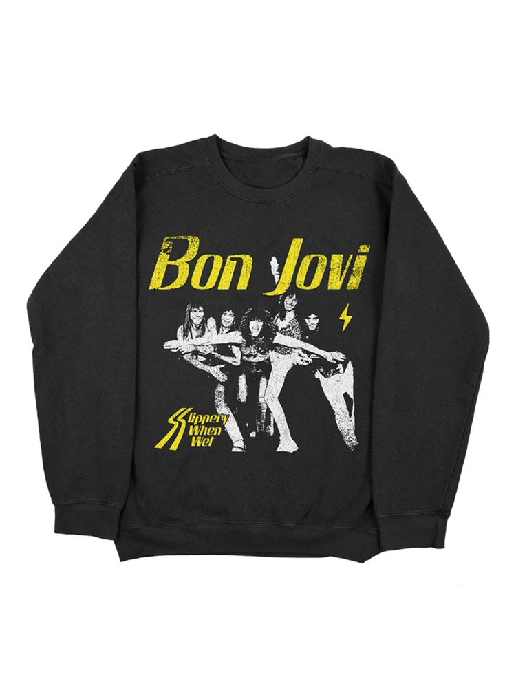 

Мужская хлопковая толстовка в американском ретро-стиле, свободного кроя, с принтом группы Heavy Metal Bon Jovi, без капюшона, повседневная, молодежная