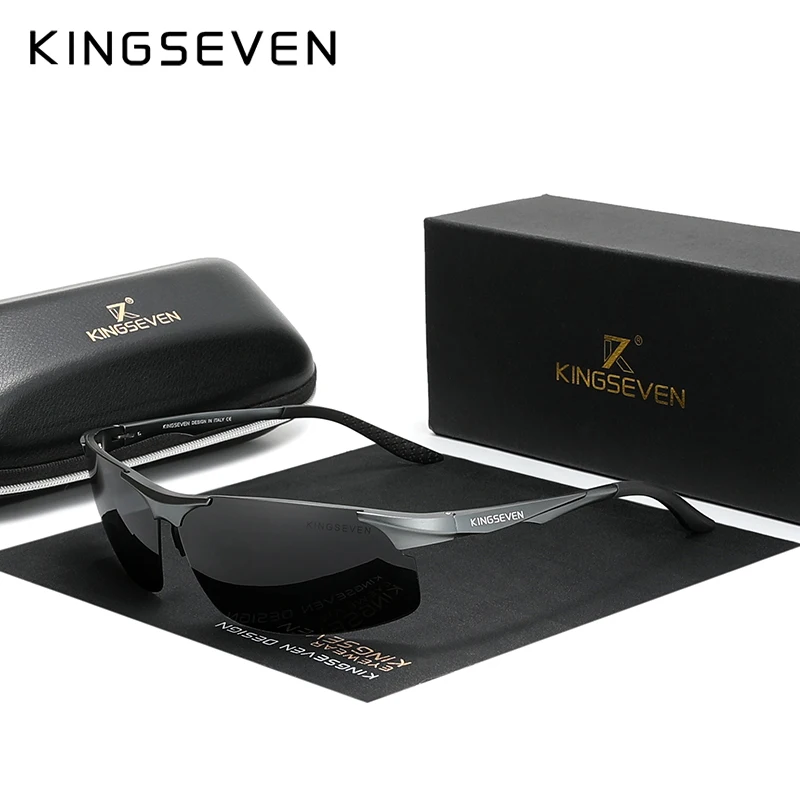 KINGSEVEN 2021 Aluminum Men Polarized Sunglasses Aviation Driving Sun Glasses Male Sport Sunglasses lunette Soleil Homme