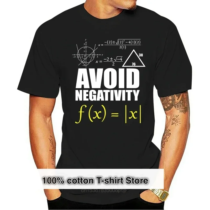 Funny Avoid Negativity T Shirt Math Nerd Geek Student Teach Fashion Men Top Tee Colour Funny Printed Fashion 100% Cotton T Shirt