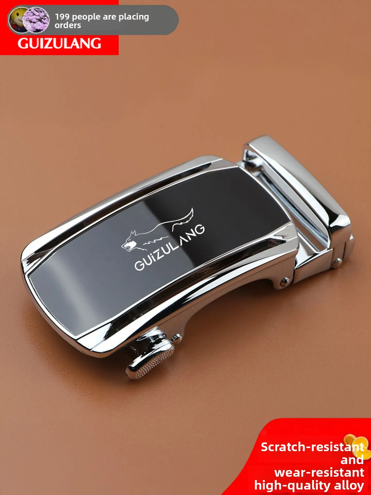 ハイエンド合金ベルトバックル男性用自動クラスプウエストベルトアクセサリーパンツヘッド男性スタイルビジネスフォーマルウルフ