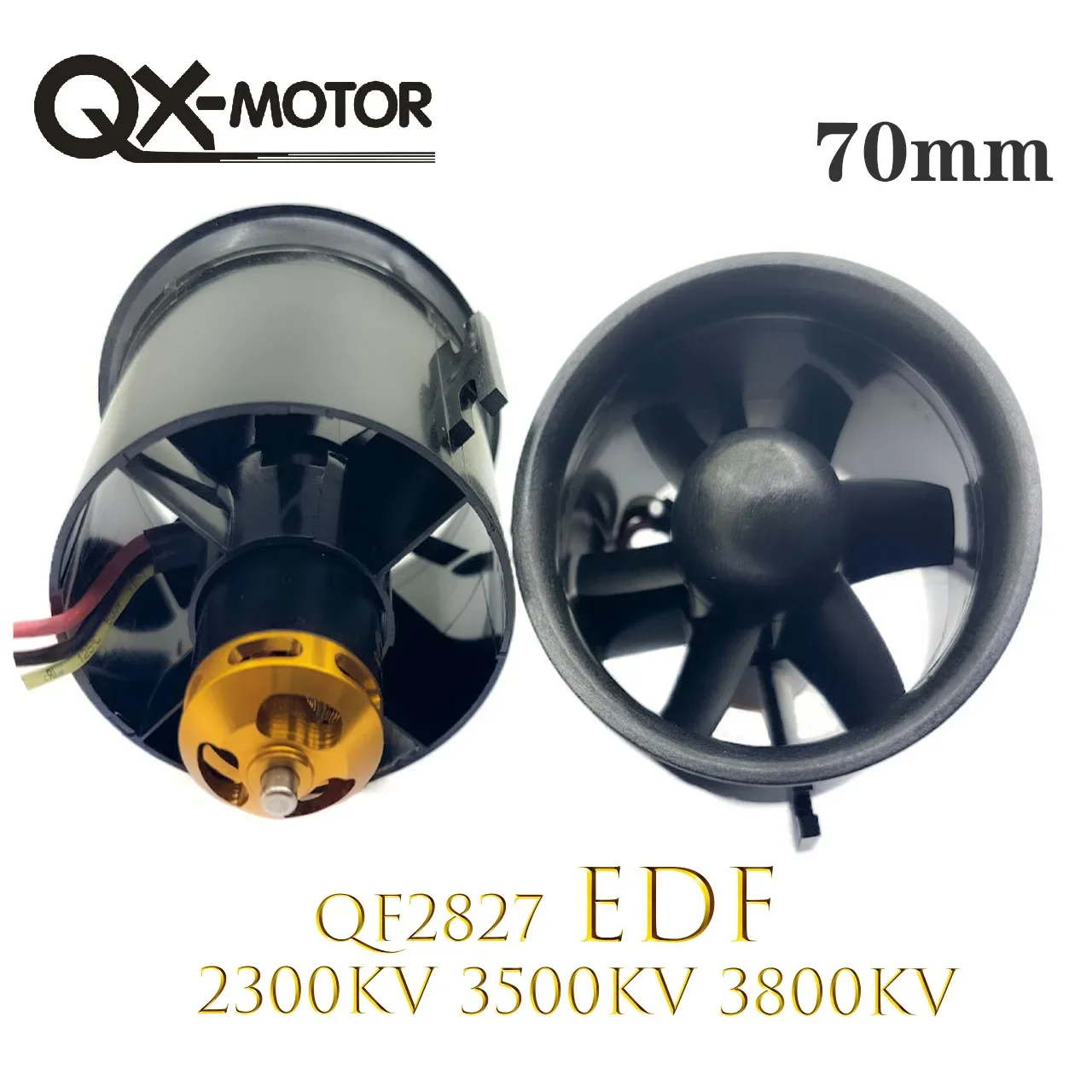 QX-Motor All copper wire Brushless Motor70mm EDF 6 Blades QF2827- 2300KV 3500KV 3800KV   For RC Remote Control Toy Airplane