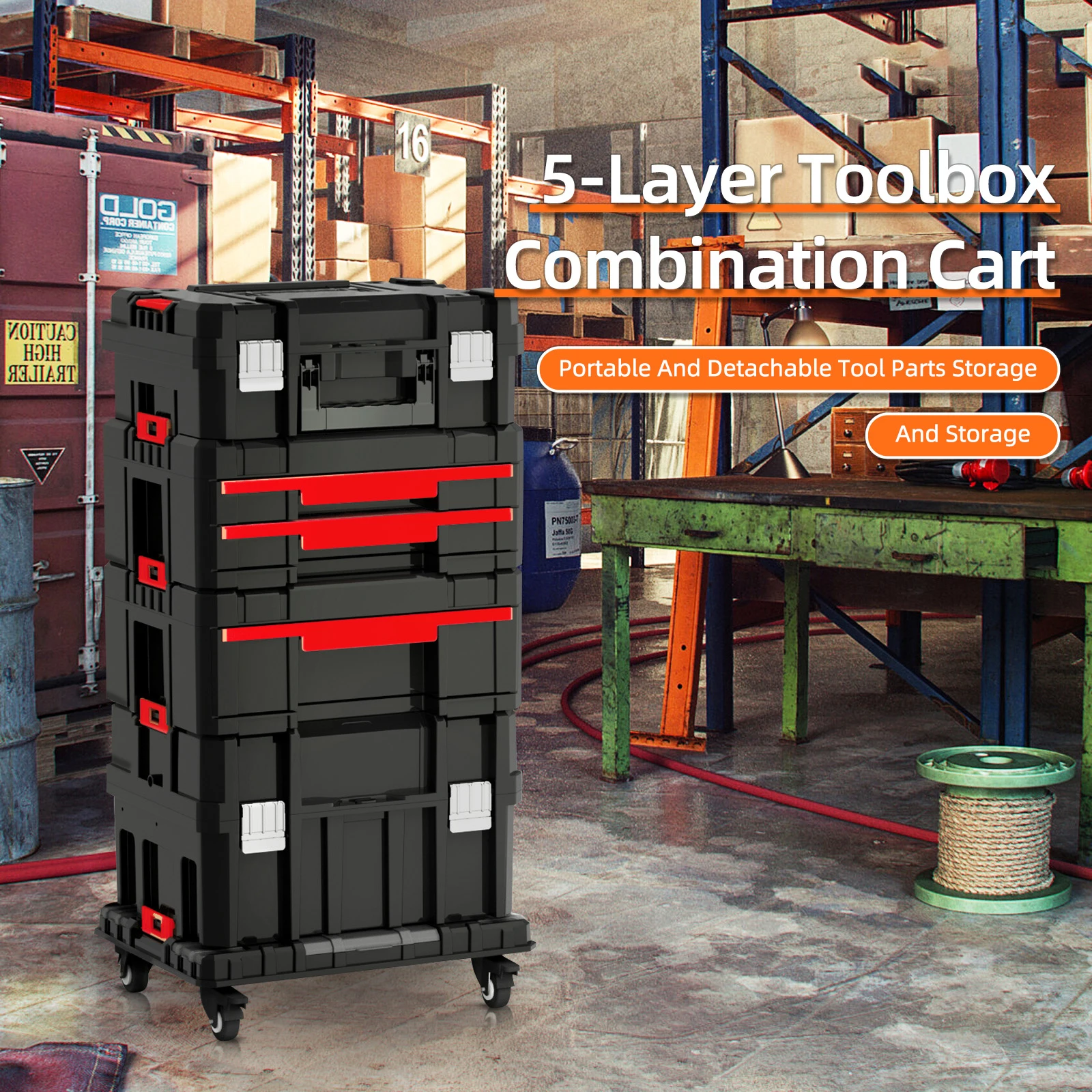 

DELIXI ELECTRIC Многофункциональный ящик для инструментов, складной движущийся ящик для инструментов, продается индивидуально, дополнительно бесплатное сочетание