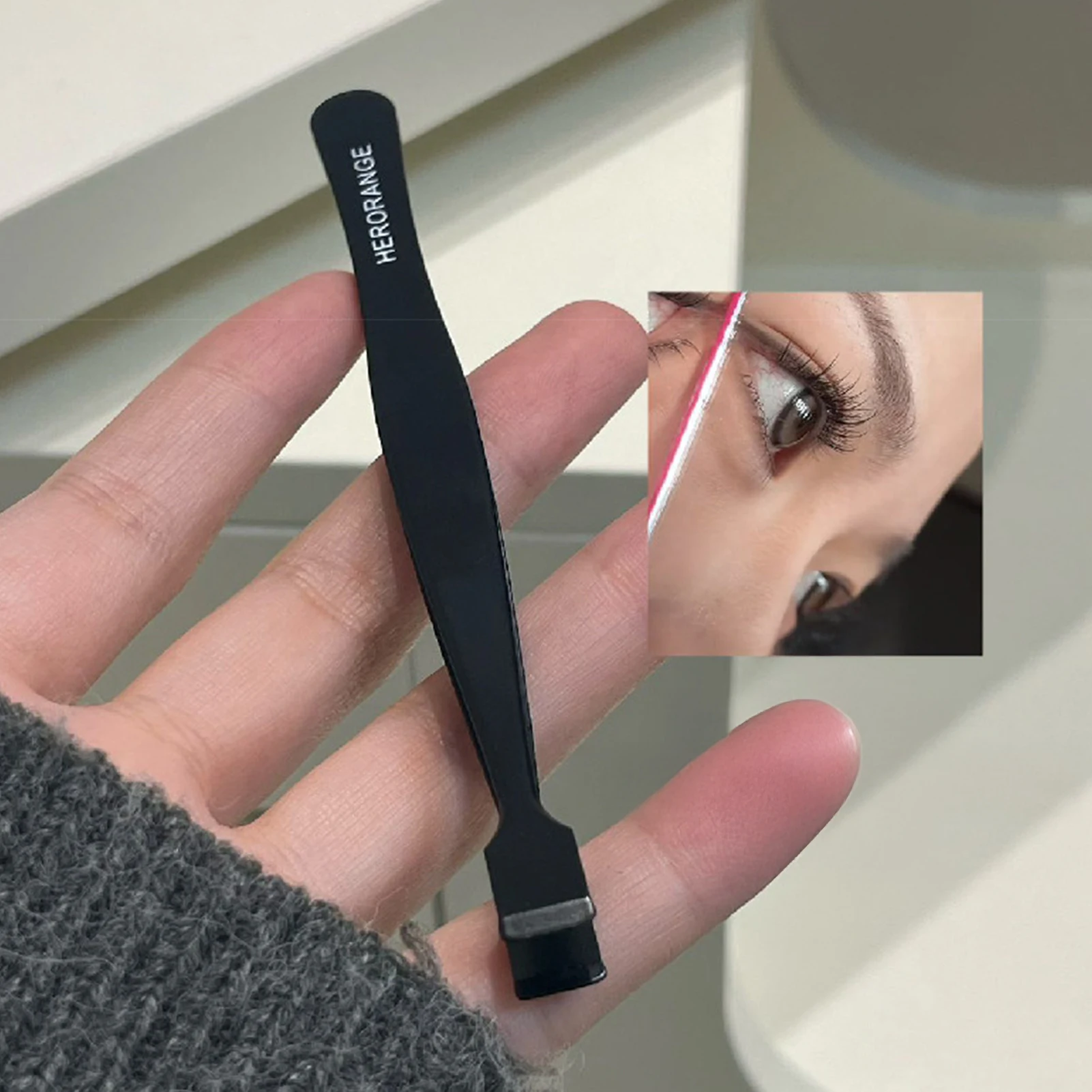 ステンレス鋼下まつげピンセットまつげエクステンション脱毛ピンセット DIY まつげアプリケーターメイクアップツール