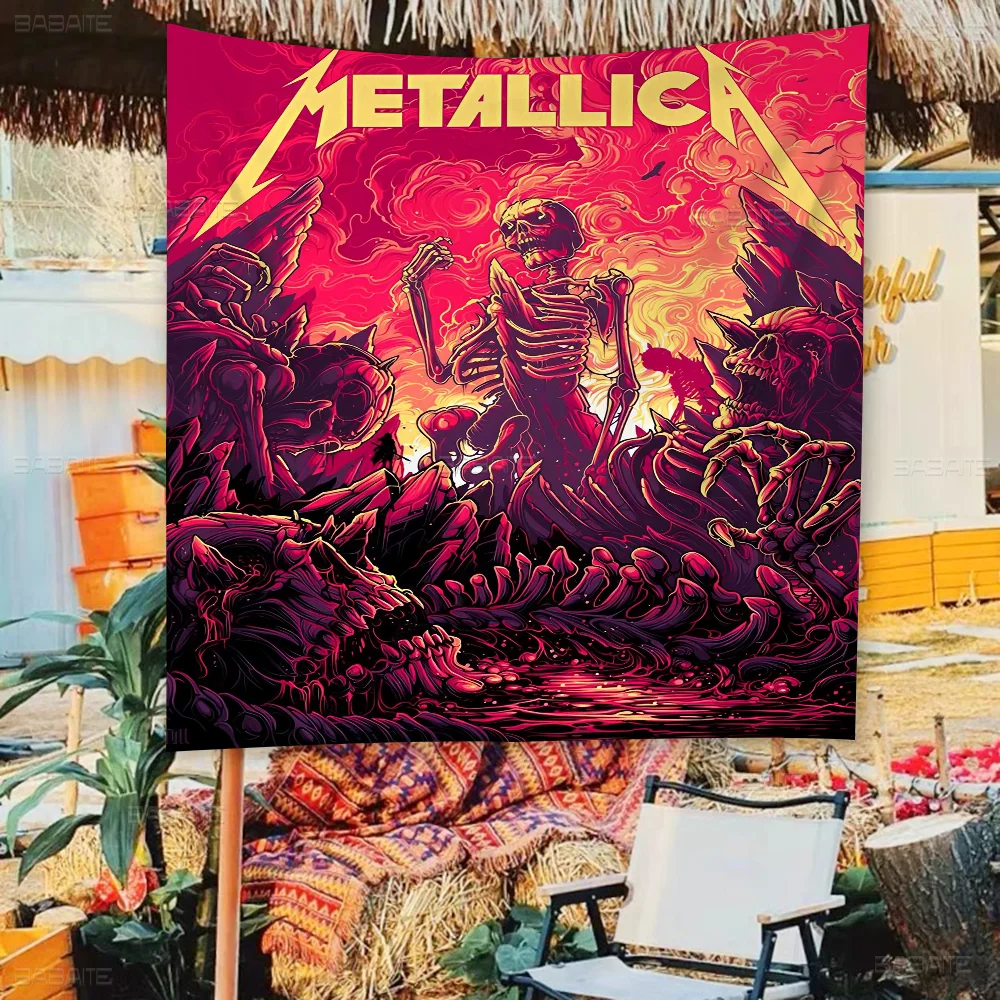 Cool Band M-metallica Cartoon Flag Wall Hanging Banner Decoration Household Home Decor