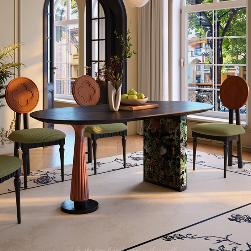 

Mid Century Luxury Dining Table Wood Nordic Study Restaurant Mahjong Dining Table Office Designer Mesas De Jantar Home Furniture